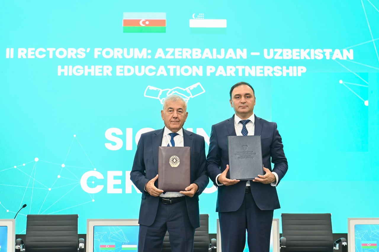 BMU ilə Özbəkistanın iki ali təhsil müəssisəsi arasında memorandumlar imzalandı - FOTOLAR